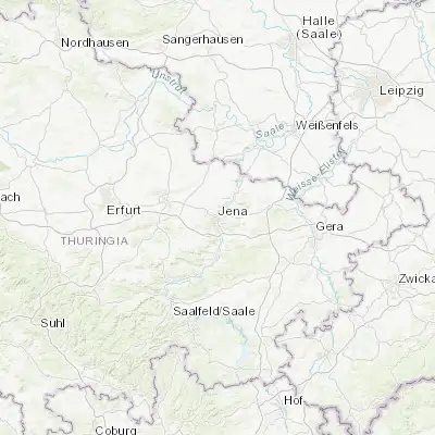Map showing location of Jena (50.928780, 11.589900)