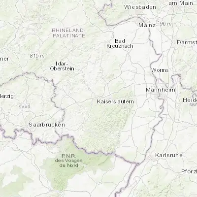 Map showing location of Kaiserslautern (49.443000, 7.771610)