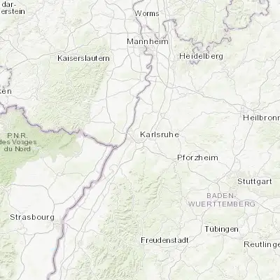 Map showing location of Karlsruhe (49.009370, 8.404440)