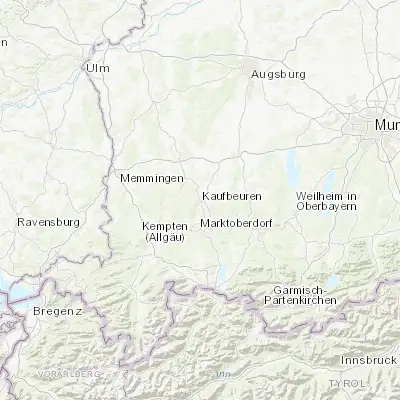 Map showing location of Kaufbeuren (47.882380, 10.621920)