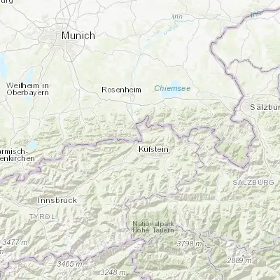 Map showing location of Kiefersfelden (47.614090, 12.190960)