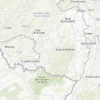 Map showing location of Kindsbach (49.416670, 7.616670)