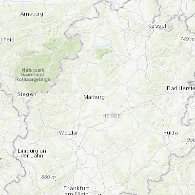 Map showing location of Kirchhain (50.827200, 8.928060)