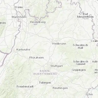 Map showing location of Kirchheim am Neckar (49.045000, 9.142220)