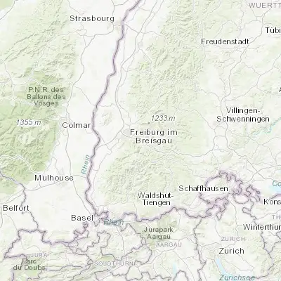 Map showing location of Kirchzarten (47.966670, 7.950000)