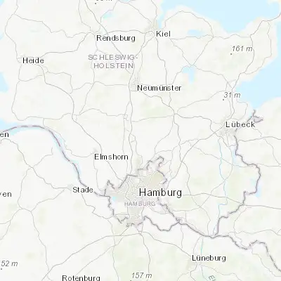 Map showing location of Kisdorf (53.816670, 10.016670)