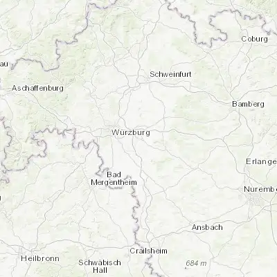Map showing location of Kitzingen (49.739730, 10.150720)