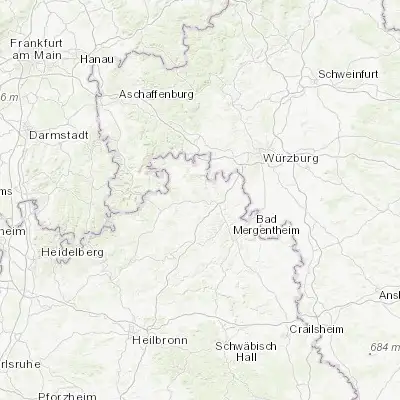 Map showing location of Königheim (49.620280, 9.595830)