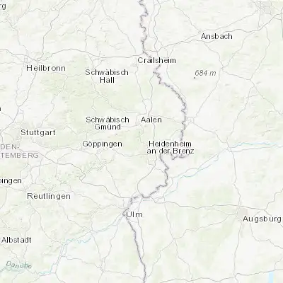 Map showing location of Königsbronn (48.743170, 10.111930)