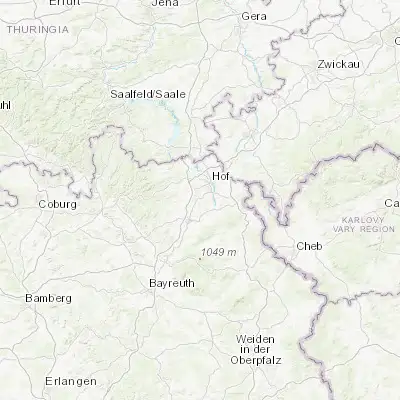 Map showing location of Konradsreuth (50.266670, 11.850000)