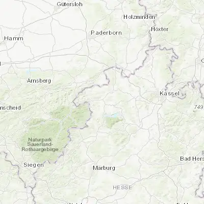 Map showing location of Korbach (51.275610, 8.873000)