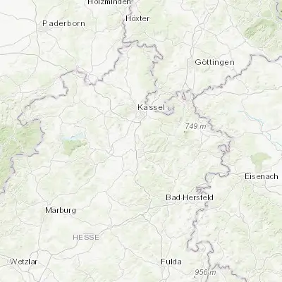 Map showing location of Körle (51.166670, 9.516670)