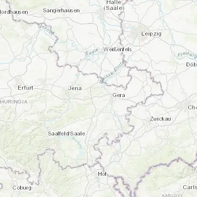 Map showing location of Kraftsdorf (50.875740, 11.929440)
