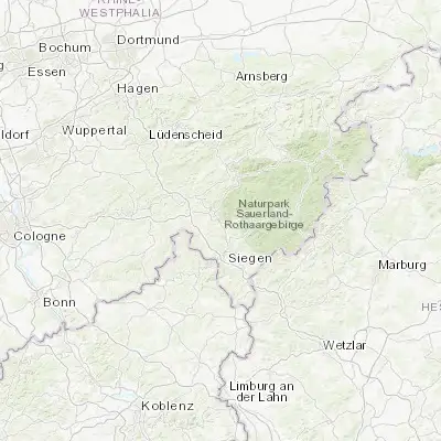 Map showing location of Kreuztal (50.967750, 7.988480)