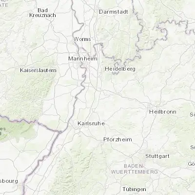 Map showing location of Kronau (49.222500, 8.631110)
