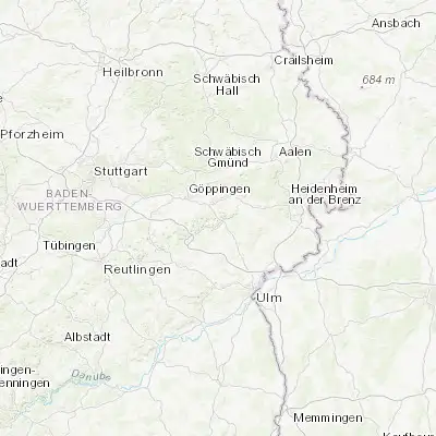 Map showing location of Kuchen (48.635830, 9.799890)