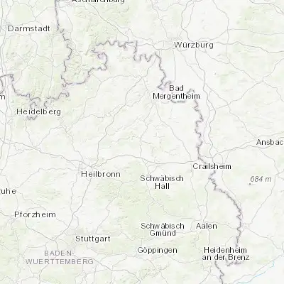 Map showing location of Künzelsau (49.281800, 9.683520)