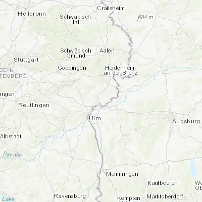 Map showing location of Langenau (48.496160, 10.118490)