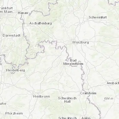 Map showing location of Lauda-Königshofen (49.565260, 9.708160)