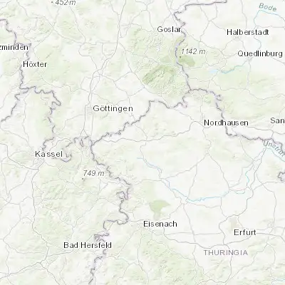 Map showing location of Leinefelde-Worbis (51.387960, 10.326200)