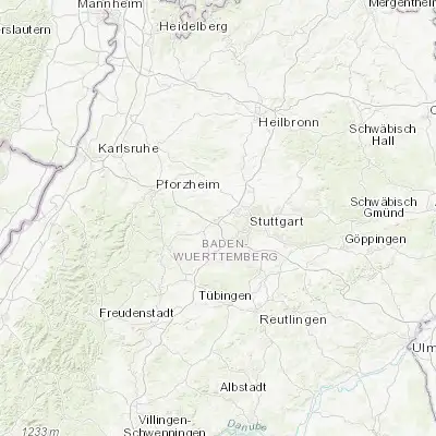Map showing location of Leonberg (48.800000, 9.016670)