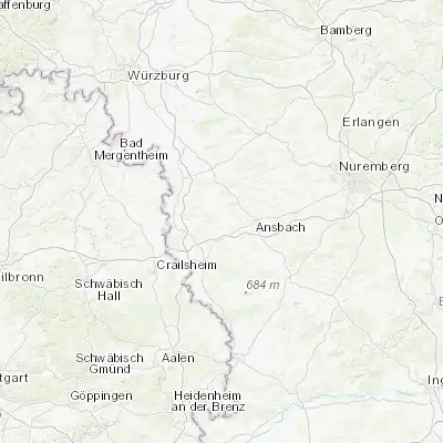 Map showing location of Leutershausen (49.298690, 10.411890)