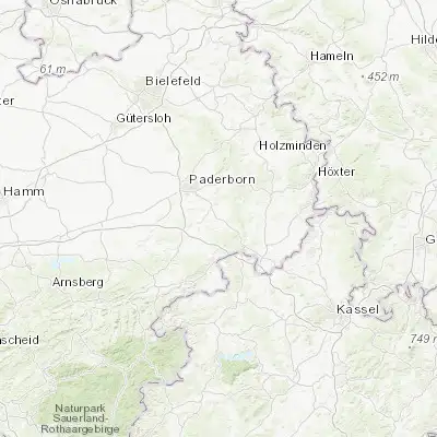 Map showing location of Lichtenau (51.617070, 8.896650)