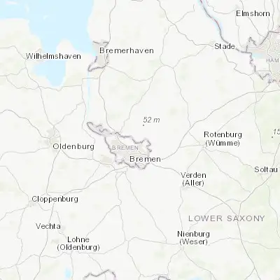 Map showing location of Lilienthal (53.141930, 8.903380)