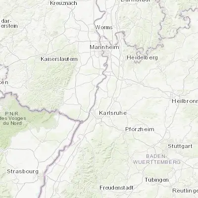 Map showing location of Linkenheim-Hochstetten (49.131970, 8.412440)