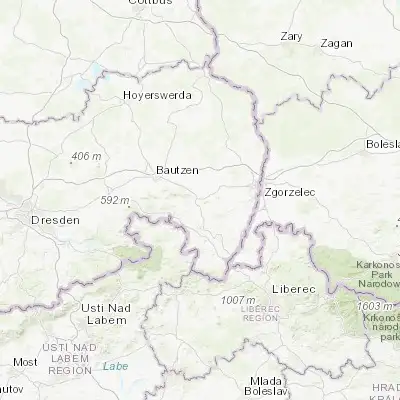 Map showing location of Löbau (51.099540, 14.667380)
