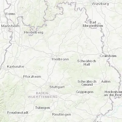 Map showing location of Löwenstein (49.095580, 9.380000)