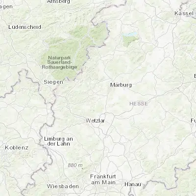Map showing location of Lohra (50.733330, 8.633330)