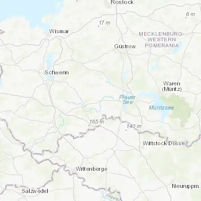 Map showing location of Lübz (53.462610, 12.029170)