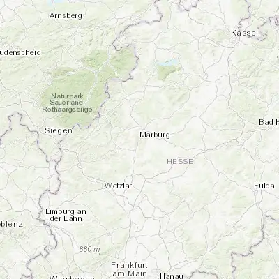 Map showing location of Marburg an der Lahn (50.809040, 8.770690)