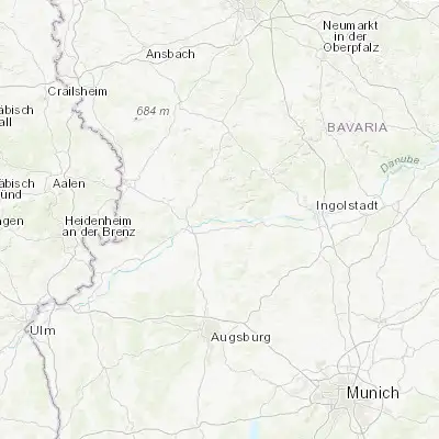 Map showing location of Marxheim (48.741530, 10.945040)