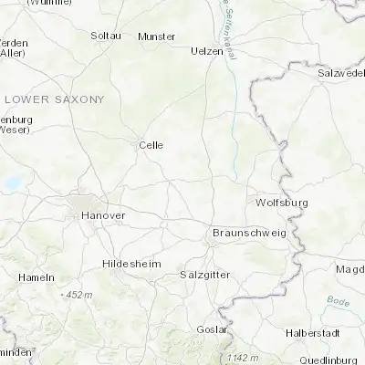 Map showing location of Meinersen (52.474360, 10.352470)