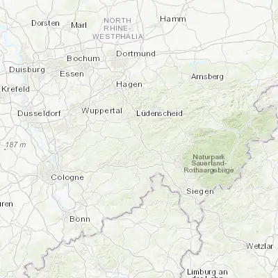Map showing location of Meinerzhagen (51.107400, 7.648380)