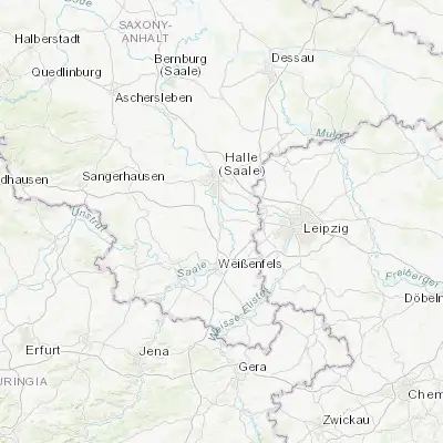 Map showing location of Merseburg (51.354780, 11.989230)
