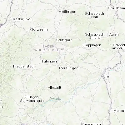 Map showing location of Metzingen (48.536950, 9.283300)