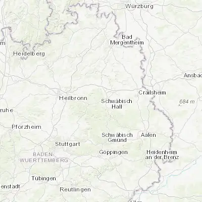 Map showing location of Michelfeld (49.097500, 9.678610)