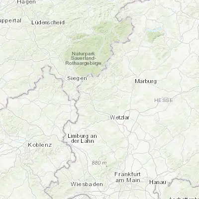 Map showing location of Mittenaar (50.700000, 8.383330)