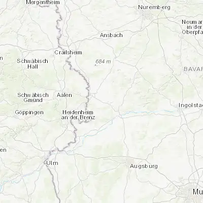 Map showing location of Möttingen (48.809240, 10.590220)