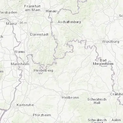 Map showing location of Mudau (49.534440, 9.204440)