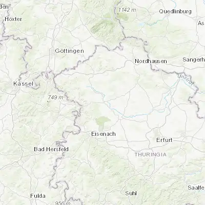 Map showing location of Mühlhausen (51.208960, 10.452750)