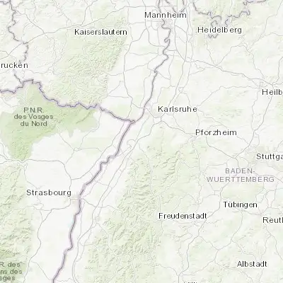 Map showing location of Muggensturm (48.866670, 8.283330)