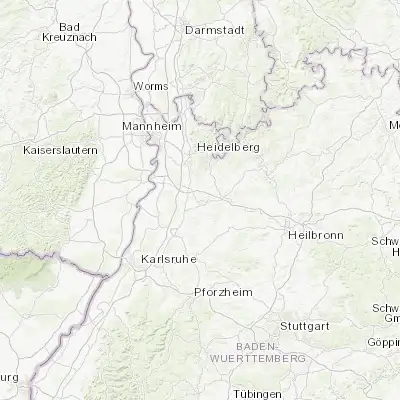 Map showing location of Mühlhausen (49.248610, 8.726670)