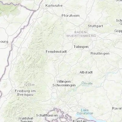 Map showing location of Mühlheim am Bach (48.378630, 8.697350)