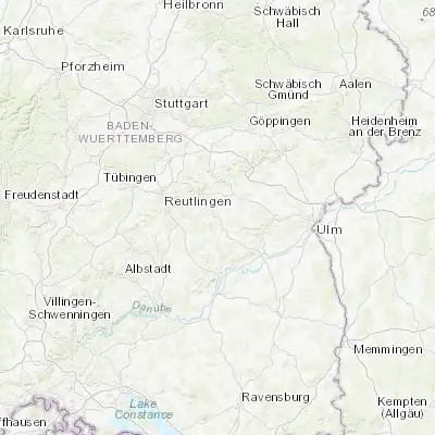 Map showing location of Münsingen (48.411260, 9.497040)
