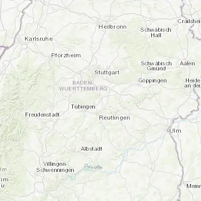 Map showing location of Neckartenzlingen (48.589810, 9.234780)