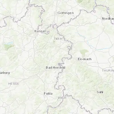 Map showing location of Nentershausen (51.016670, 9.933330)